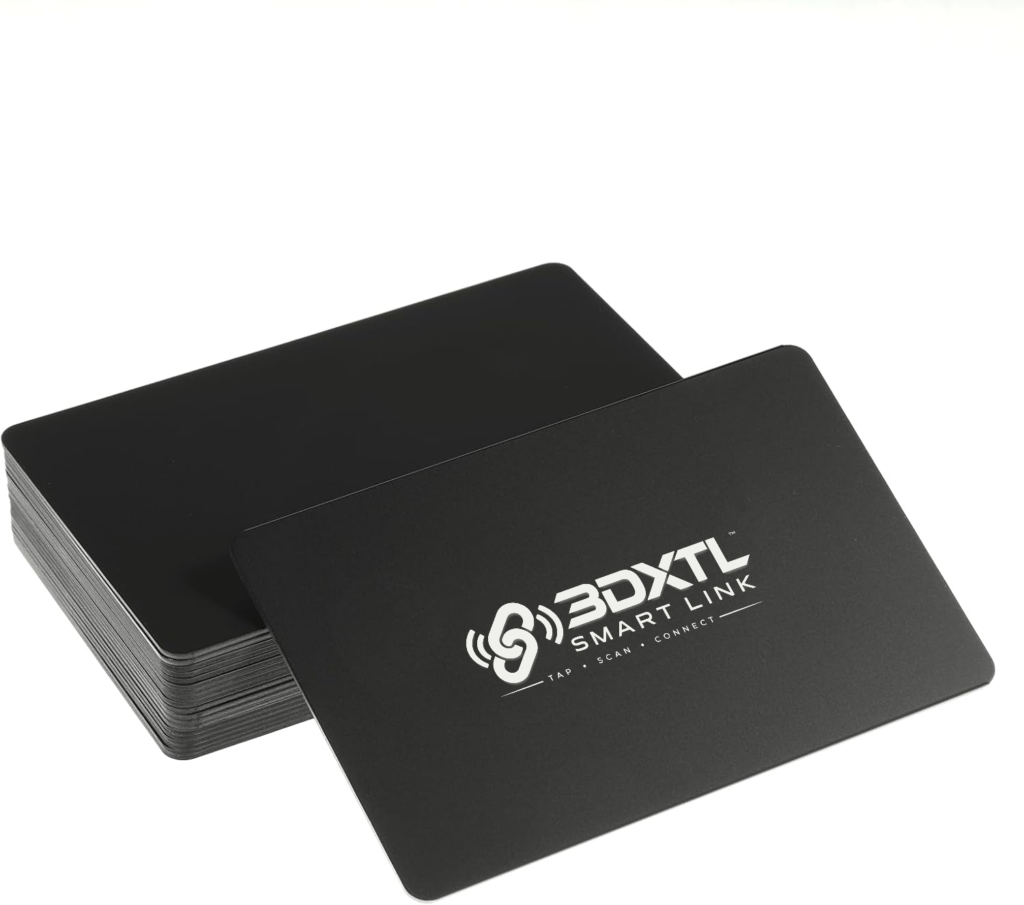 Smart-Link Business Card Standard black card with white engraved 3DXTL logo